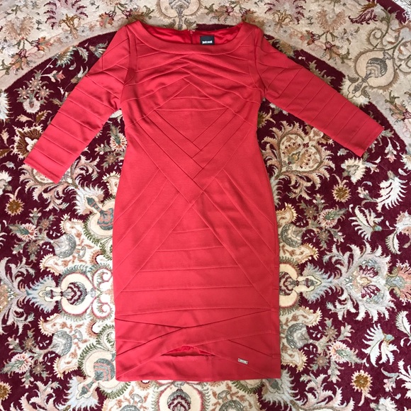Just Cavalli Dresses & Skirts - Just Cavalli red/orange bandage style dress